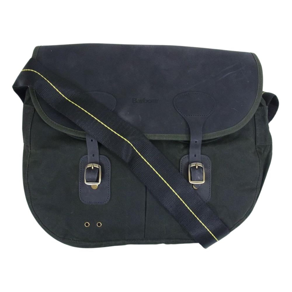 Barbour バブアー UBA0484SG71 ICONS WAX LEATHER TARRAS BAG 125周年 ショルダーバッグ カーキ系【極上美品】【中古】