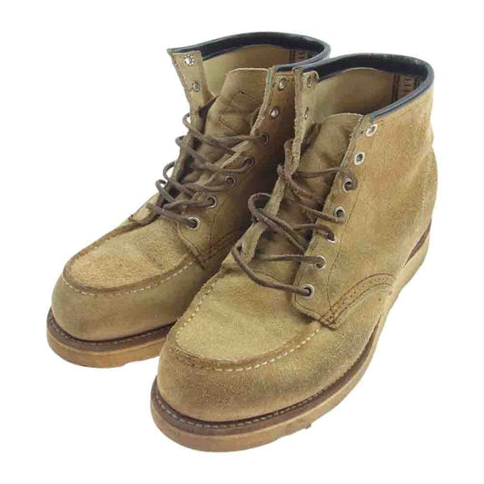 RED WING レッドウィング 8173 90s 四角犬タグ スエード アイリッシュセッター ラフアウト モックトゥ ブーツ ライトブラウン系 US9E【中古】