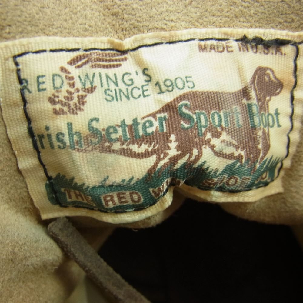 RED WING レッドウィング 8173 90s 四角犬タグ スエード アイリッシュセッター ラフアウト モックトゥ ブーツ ライトブラウン系 US9E【中古】