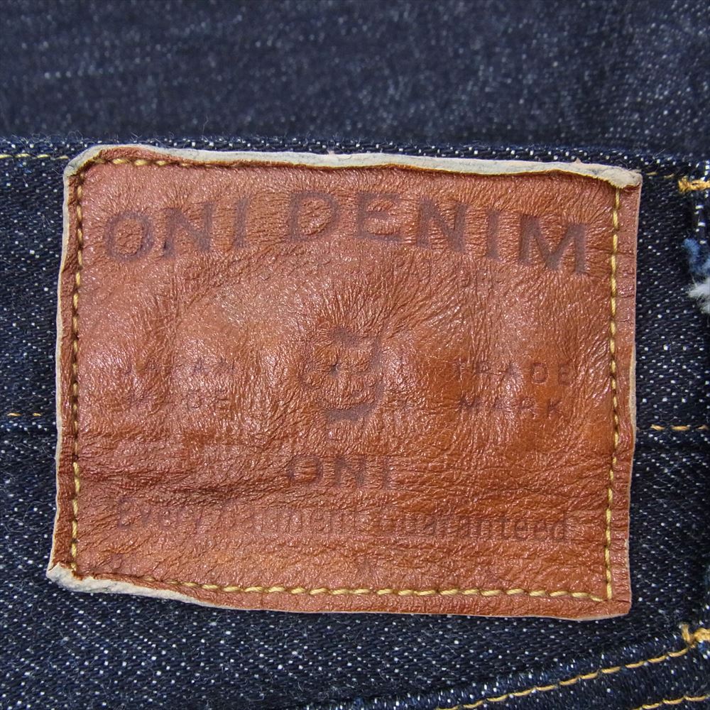 鬼デニム ONI-122S リラックス テーパード 15oz スラブ ストレッチ デニム パンツ インディゴブルー系 34【美品】【中古】