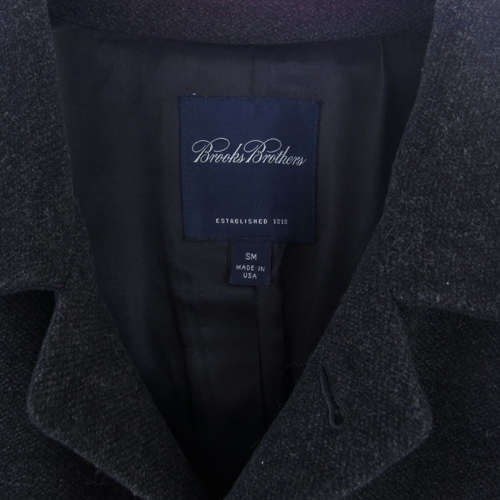 Brooks Brothers ブルックスブラザーズ USA製 カシミヤ混ウール ボックスシルエット ハーフコート ダークグレー系 SM【中古】