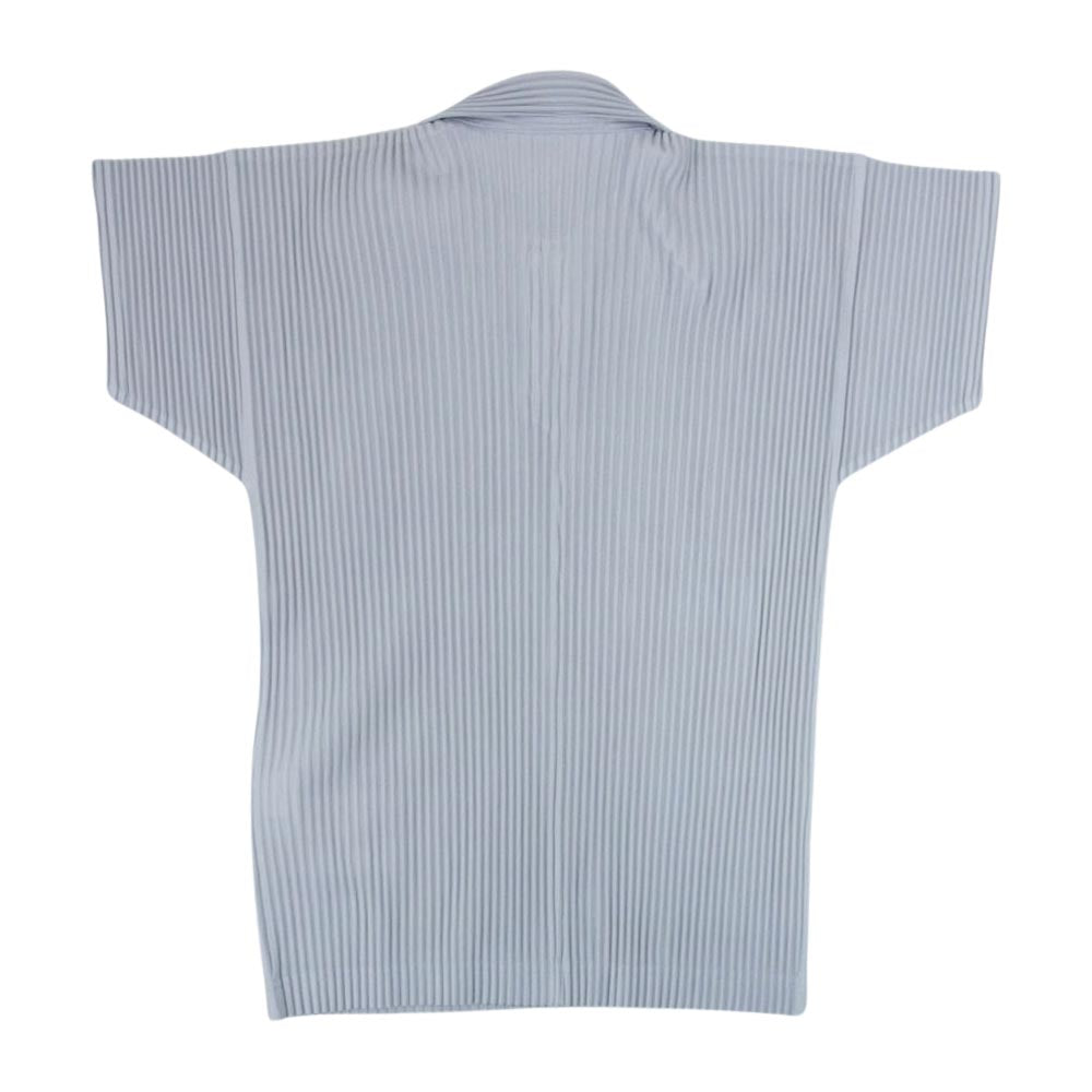 HOMME PLISSE ISSEY MIYAKE オム プリッセ イッセイミヤケ HP55JM430 HOMME PLISSE オムプリッセ BASICS スキッパー 半袖 ポロシャツ グレー系 2【中古】