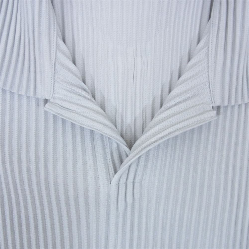 HOMME PLISSE ISSEY MIYAKE オム プリッセ イッセイミヤケ HP55JM430 HOMME PLISSE オムプリッセ BASICS スキッパー 半袖 ポロシャツ グレー系 2【中古】