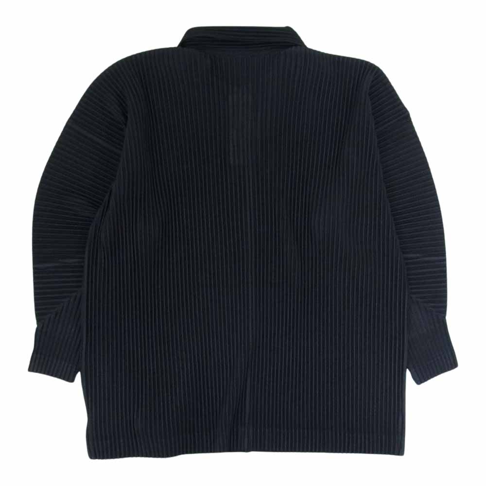 HOMME PLISSE ISSEY MIYAKE オム プリッセ イッセイミヤケ 23AW HP33JM107 HOMME PLISSE オムプリッセ MC AUGUST POLO プリーツ 長袖 ポロシャツ ブラック系 2【中古】