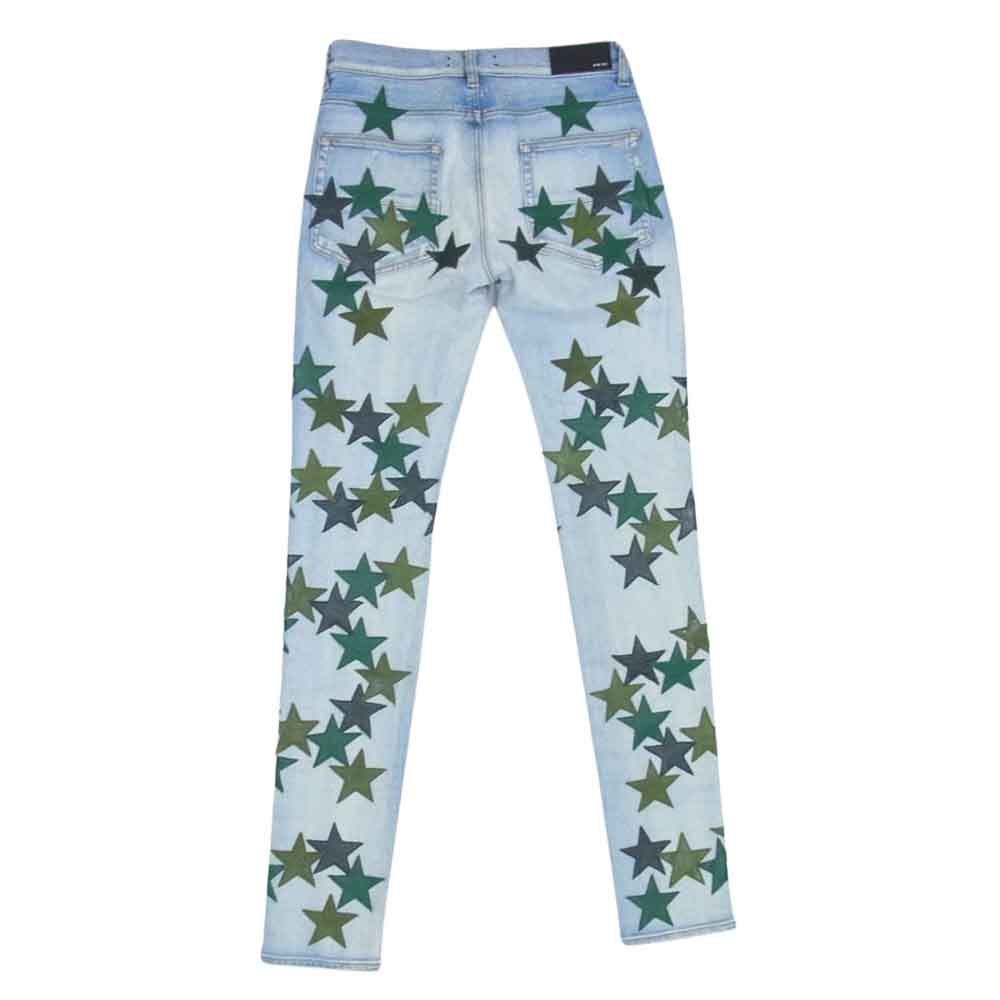アミリ 国内正規品 SR3SS22MDS022 CHEMIST JEAN スターパッチ デニムパンツ インディゴブルー系 30【新古品】【未使用】【中古】