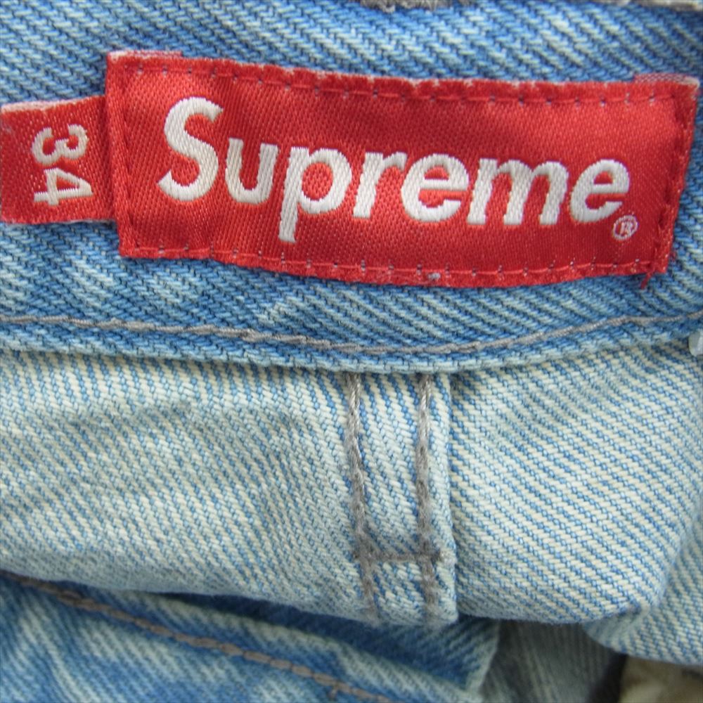 Supreme シュプリーム 21SS × Clayton Patterson Skulls Embroidered Regular Jean スカル エンブロイダリー デニムパンツ インディゴブルー系 34【中古】
