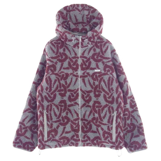 Supreme シュプリーム 21AW Celtic Knot Reversible WINDSTOPPER Fleece Hooded Jacket ウィンドストッパー フリース ジャケット エンジ系 グレー系 L【中古】