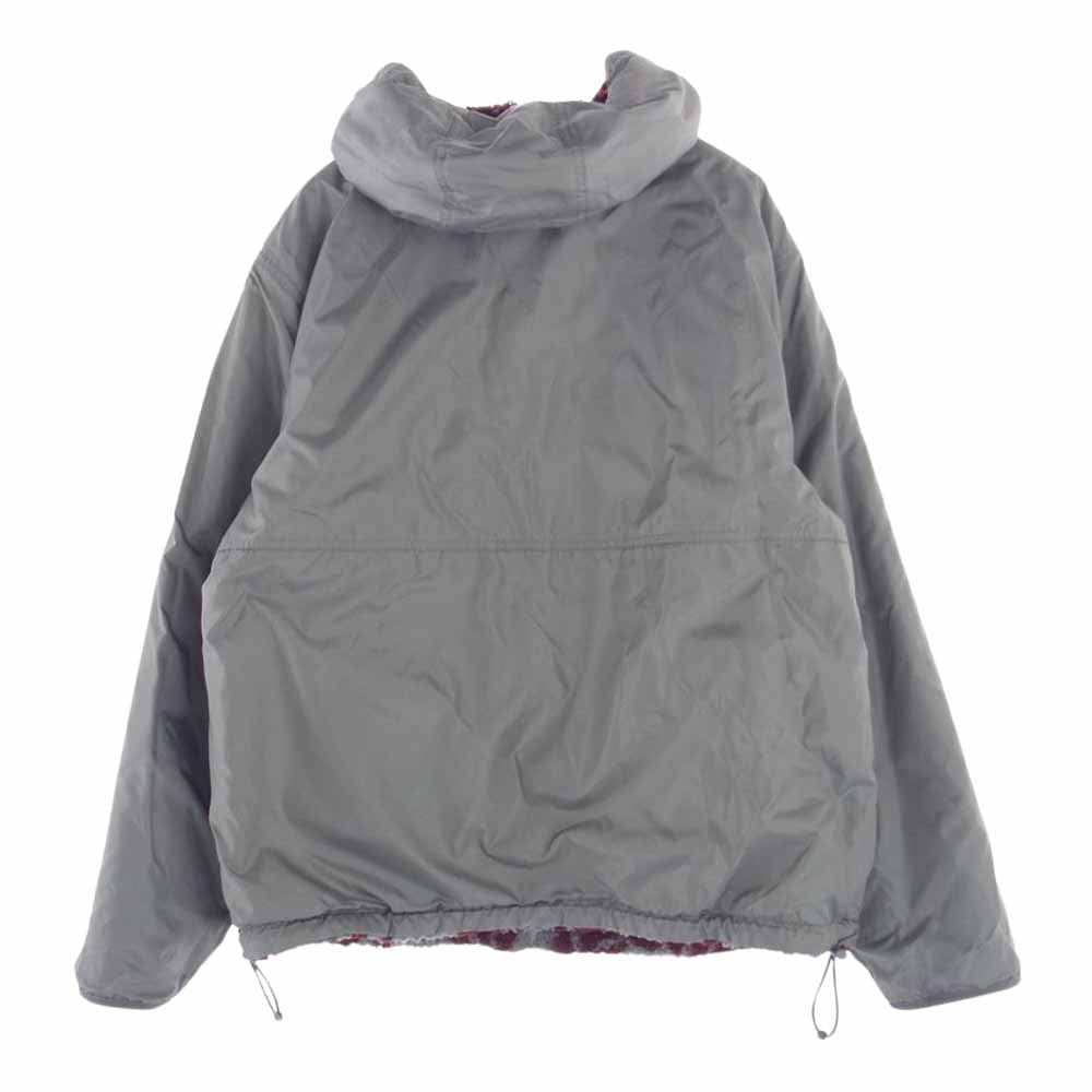 Supreme シュプリーム 21AW Celtic Knot Reversible WINDSTOPPER Fleece Hooded Jacket ウィンドストッパー フリース ジャケット エンジ系 グレー系 L【中古】