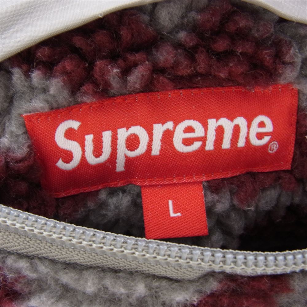 Supreme シュプリーム 21AW Celtic Knot Reversible WINDSTOPPER Fleece Hooded Jacket ウィンドストッパー フリース ジャケット エンジ系 グレー系 L【中古】