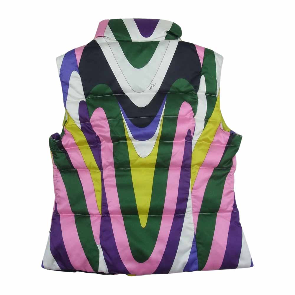 Emilio Pucci エミリオプッチ イタリア製 総柄 幾何学柄 中綿 ベスト マルチカラー系 38【中古】