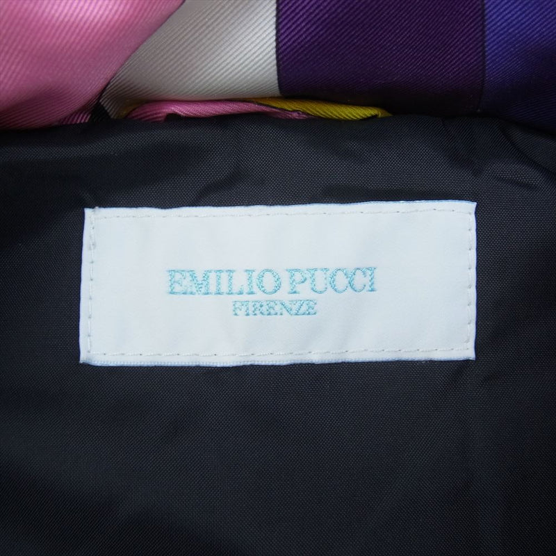 Emilio Pucci エミリオプッチ イタリア製 総柄 幾何学柄 中綿 ベスト マルチカラー系 38【中古】