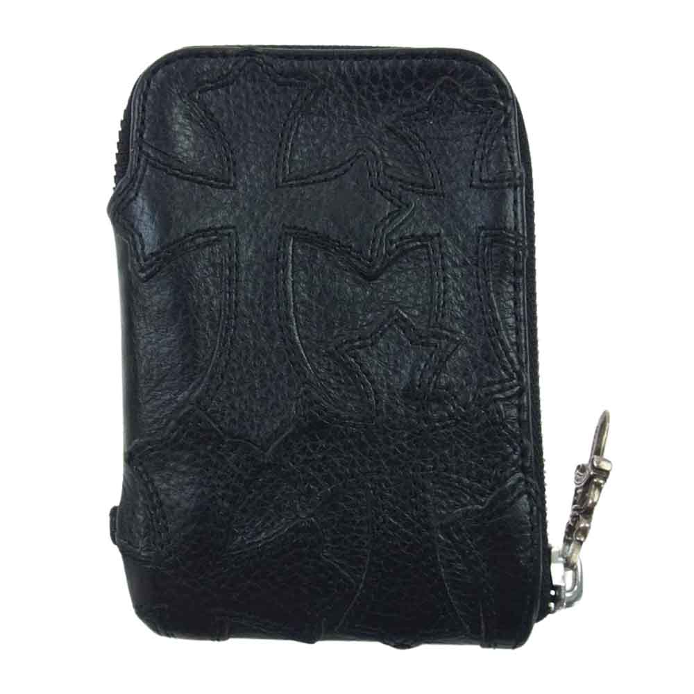 CHROME HEARTS クロムハーツ（原本無） ONE TRILLION DLRS CEME LD セメタリークロスパッチ ミニウォレット ブラック系【中古】