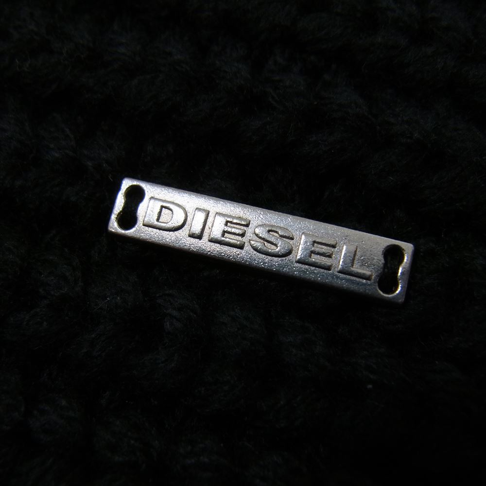 DIESEL ディーゼル ロゴプレート ネックウォーマー マフラー ブラック系【中古】