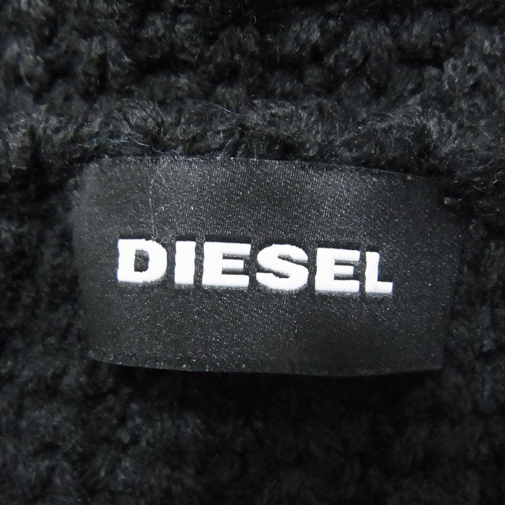 DIESEL ディーゼル ロゴプレート ネックウォーマー マフラー ブラック系【中古】