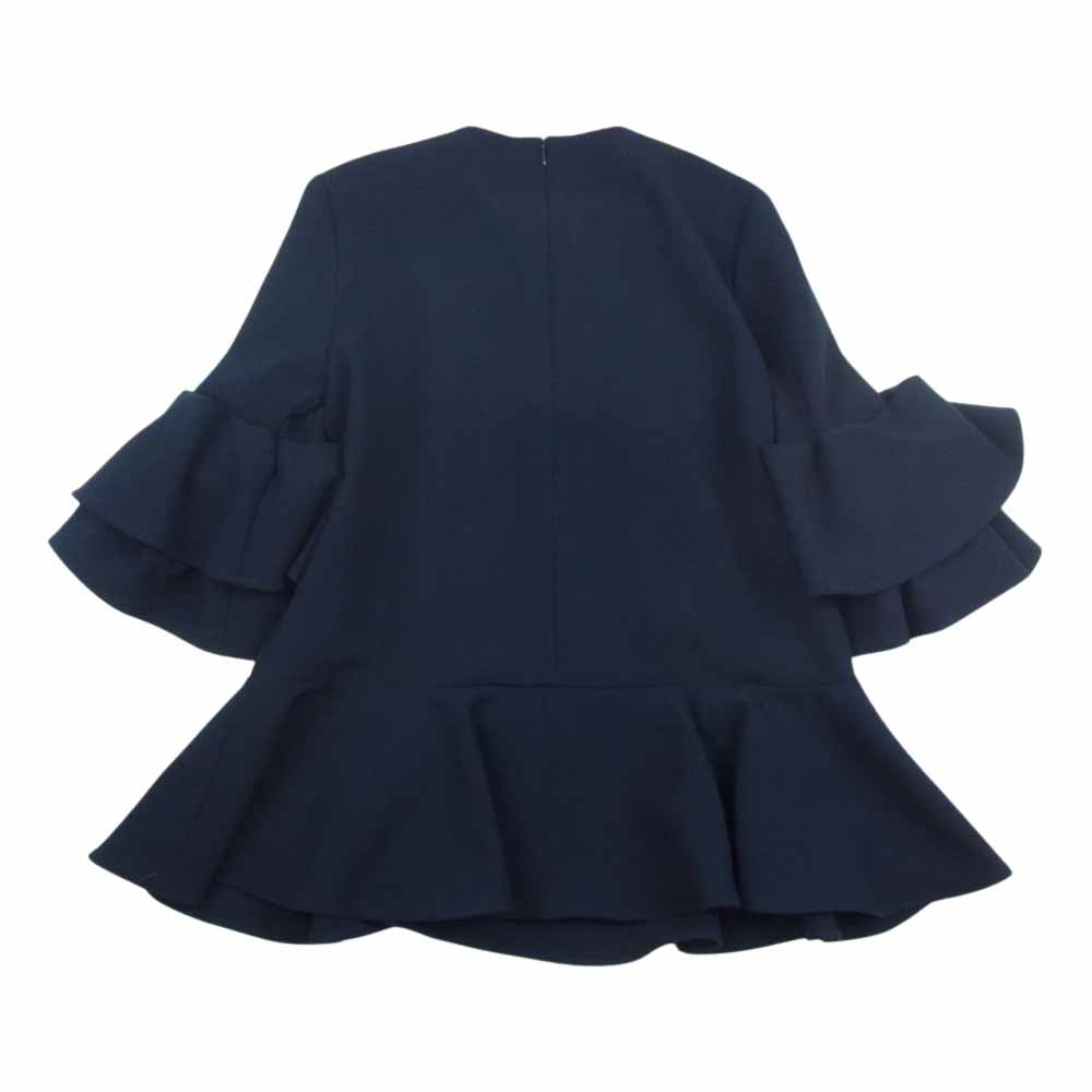 YOKO CHAN ヨーコチャン YCB-422-337 パール フリル トップ ショートドレス チュニック ネイビー系 38【中古】