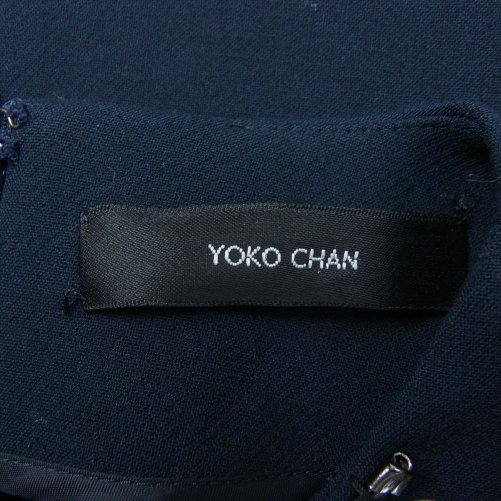 YOKO CHAN ヨーコチャン YCB-422-337 パール フリル トップ ショートドレス チュニック ネイビー系 38【中古】