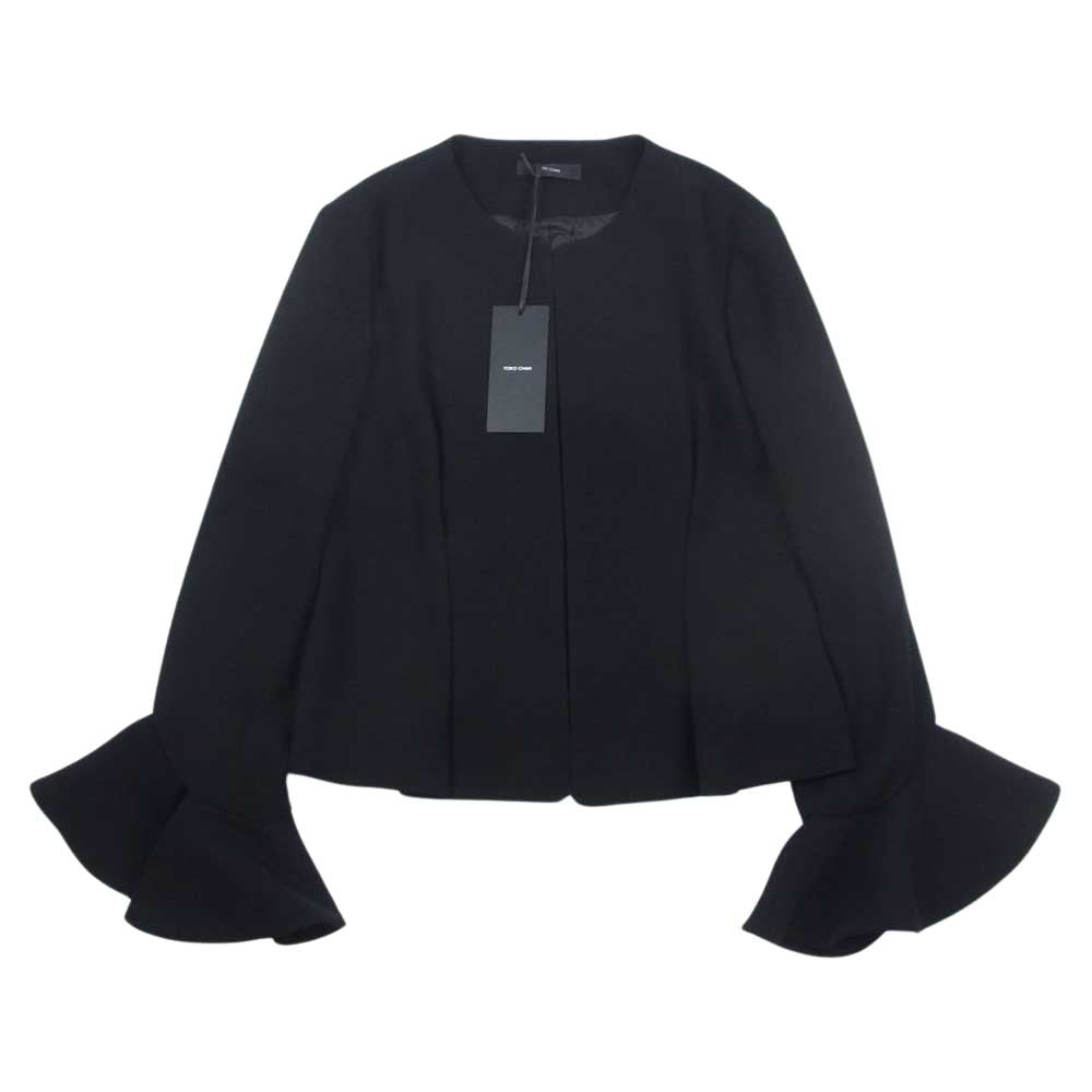 YOKO CHAN ヨーコチャン YCJ-622-082 フレア スリーブ ジャケット ブラック ブラック系 38【新古品】【未使用】【中古】