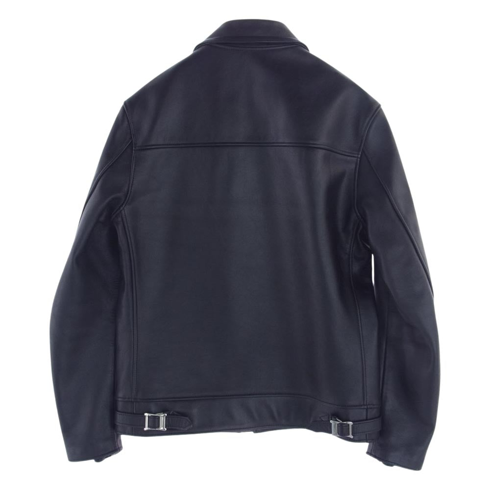 トリプルシックス LJM-9TF タイトフィット センター ジップ ライダース レザー ジャケット ブラック系 36【美品】【中古】