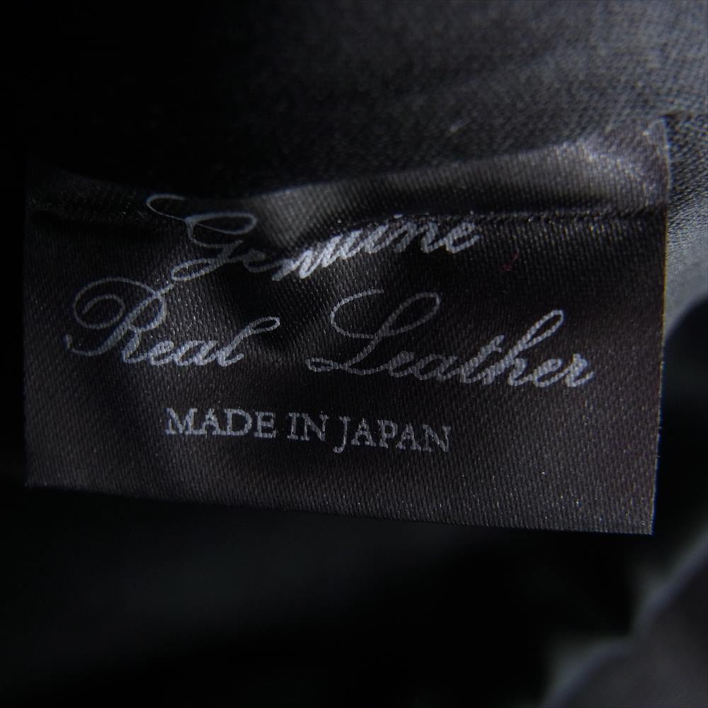 トリプルシックス LJM-9TF タイトフィット センター ジップ ライダース レザー ジャケット ブラック系 36【美品】【中古】