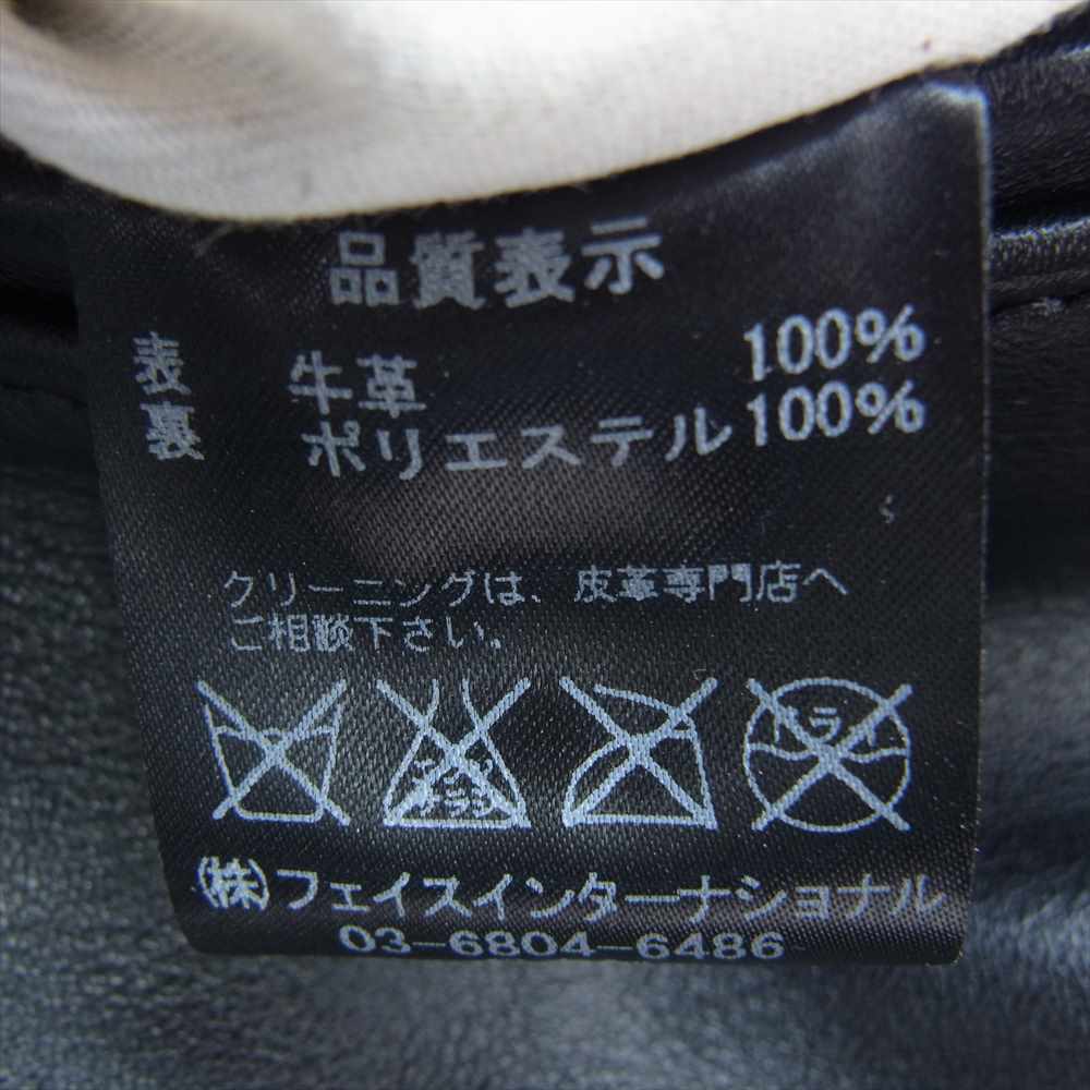 トリプルシックス LJM-9TF タイトフィット センター ジップ ライダース レザー ジャケット ブラック系 36【美品】【中古】