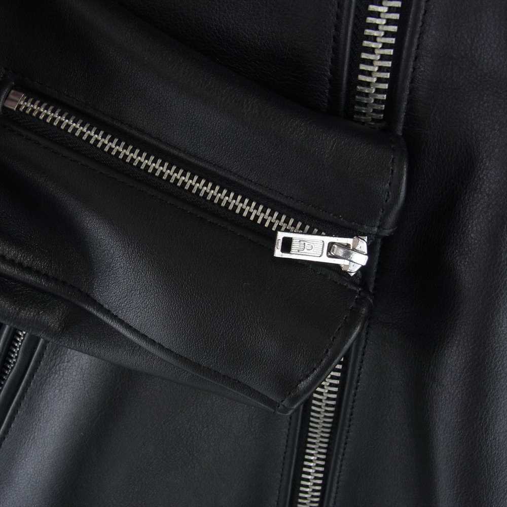 トリプルシックス LJM-9TF タイトフィット センター ジップ ライダース レザー ジャケット ブラック系 36【美品】【中古】