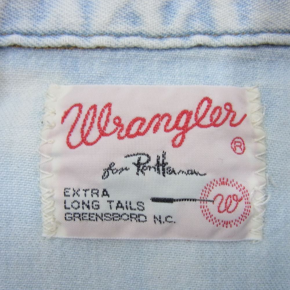 Ron Herman ロンハーマン WS9138 × WRANGLER ラングラー バック プリント ウェスタン 長袖 シャツ インディゴブルー系 L【中古】