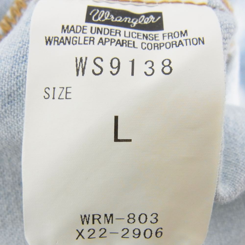 Ron Herman ロンハーマン WS9138 × WRANGLER ラングラー バック プリント ウェスタン 長袖 シャツ インディゴブルー系 L【中古】