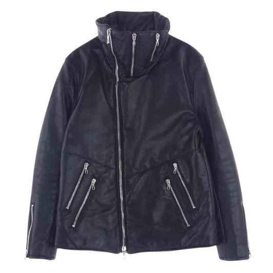 STRUM ストラム STL060-06 フランスホースハイド TUAREG ハイネック ダウンブルゾン レザー ダウンジャケット ブラック系 M【中古】