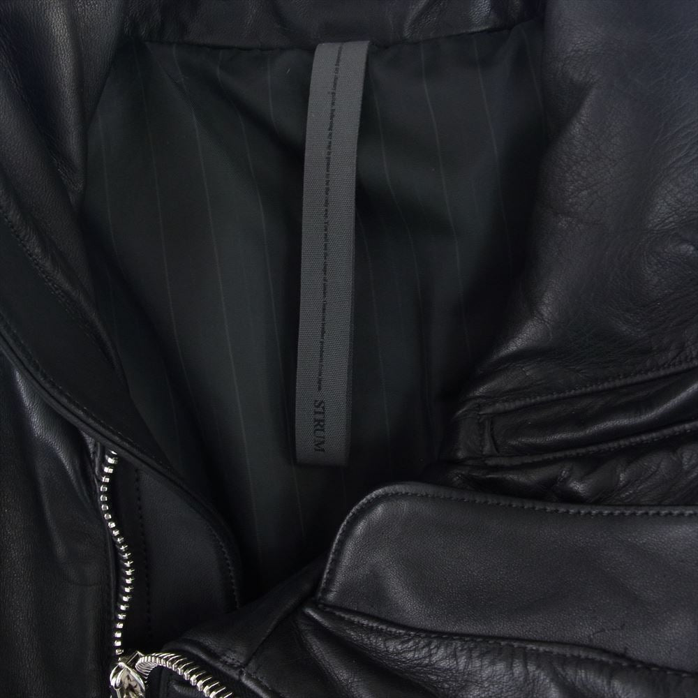 STRUM ストラム STL060-06 フランスホースハイド TUAREG ハイネック ダウンブルゾン レザー ダウンジャケット ブラック系 M【中古】