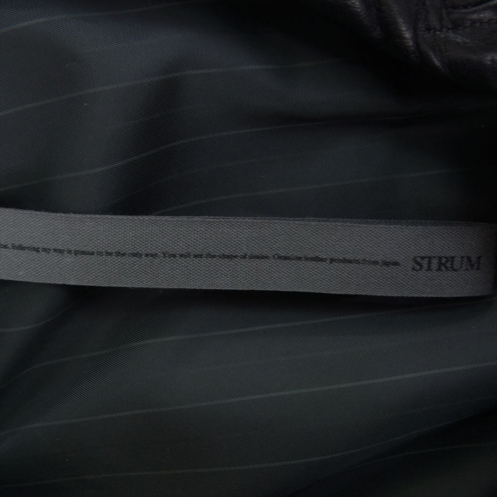 STRUM ストラム STL060-06 フランスホースハイド TUAREG ハイネック ダウンブルゾン レザー ダウンジャケット ブラック系 M【中古】