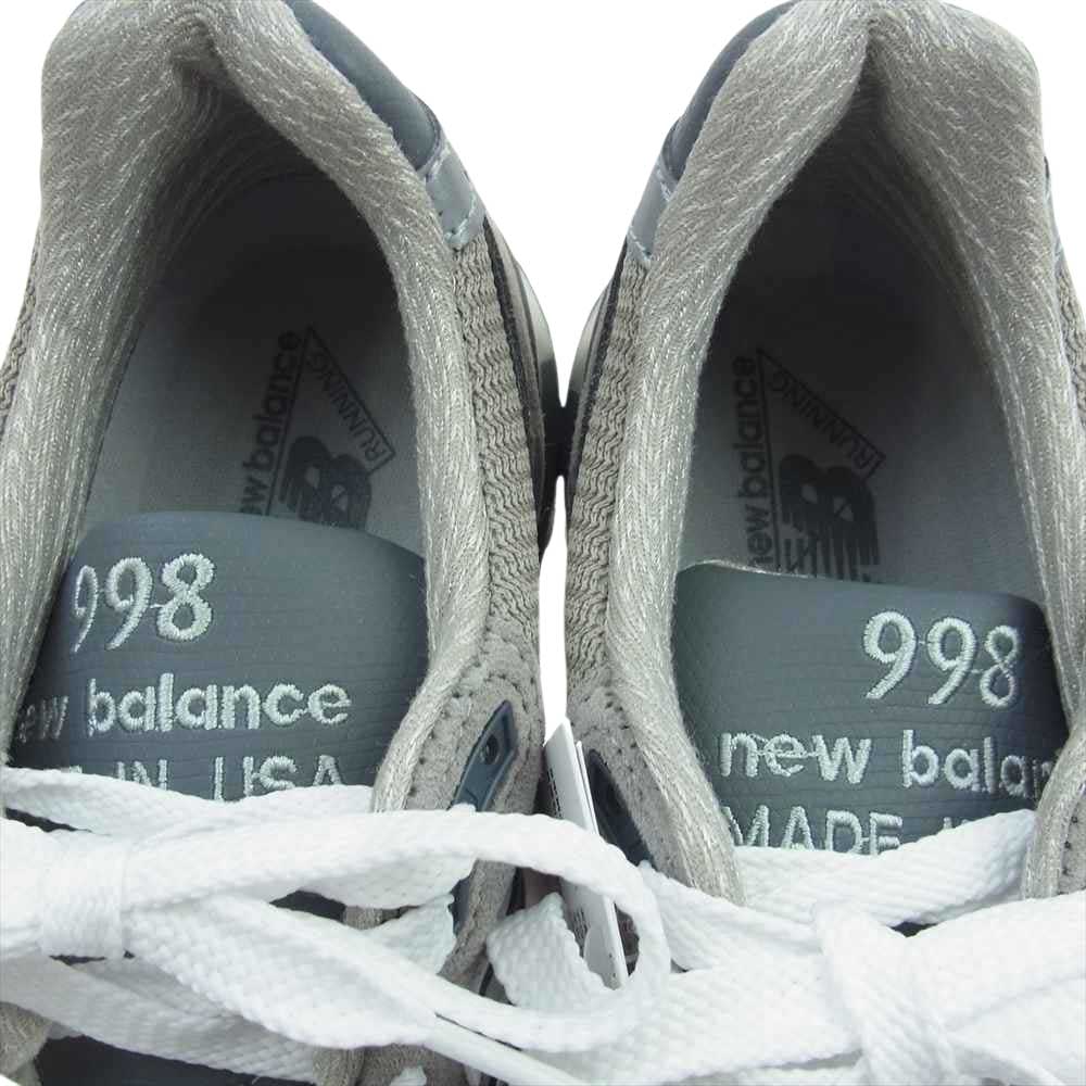NEW BALANCE ニューバランス U998GR USA製 998 スエード メッシュ ローカット スニーカー グレー系 26cm【新古品】【未使用】【中古】