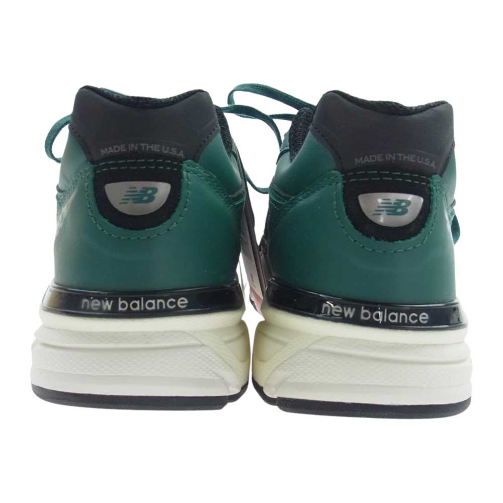 NEW BALANCE ニューバランス U990TW4 USA製 990V4 フルレザー アッパー ローカット ティール ホワイト スニーカー  グリーン系 ブラック系 ホワイト系 26.5cm【新古品】【未使用】【中古】
