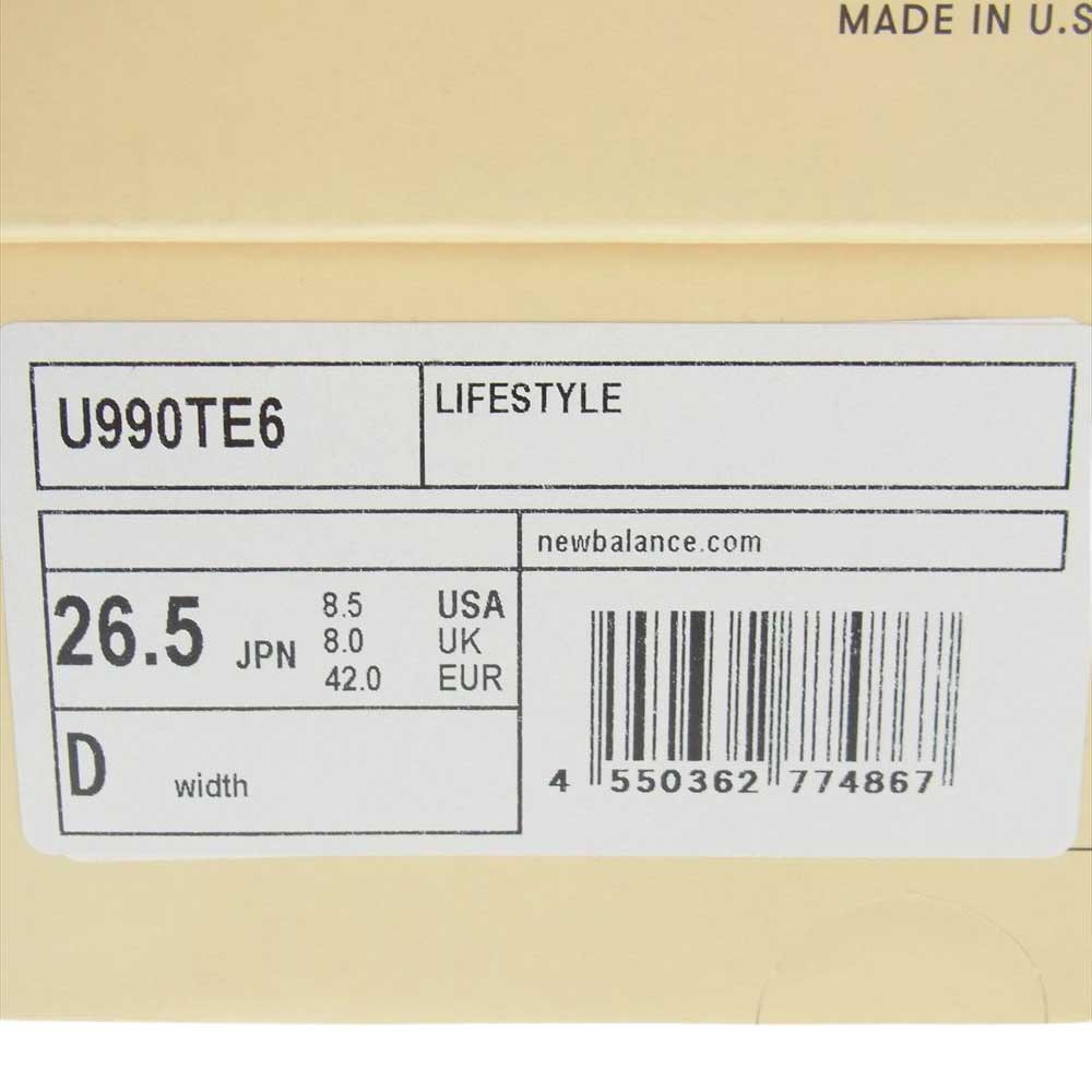 NEW BALANCE ニューバランス U990TE6 USA製 990V6 スエード レザー スニーカー マルチカラー系 26.5cm【新古品】【未使用】【中古】