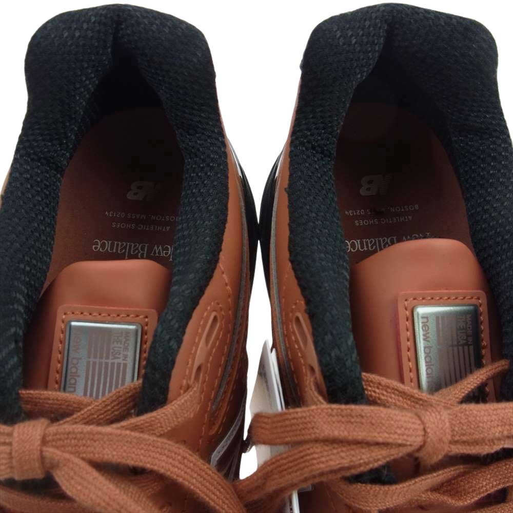 NEW BALANCE ニューバランス U990RB4 USA製 990V4 マホガニー ブラック ローカット スニーカー ライトブラウン系 26.5cm【新古品】【未使用】【中古】