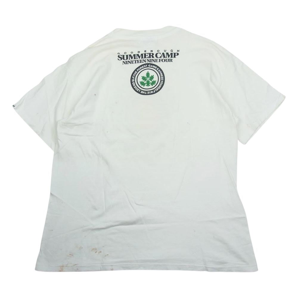 GOODENOUGH グッドイナフ 90s Hanes BEEFY ヘインズ ボディ SUMMER CAMP 半袖 プリント Tシャツ ホワイト系 L【中古】