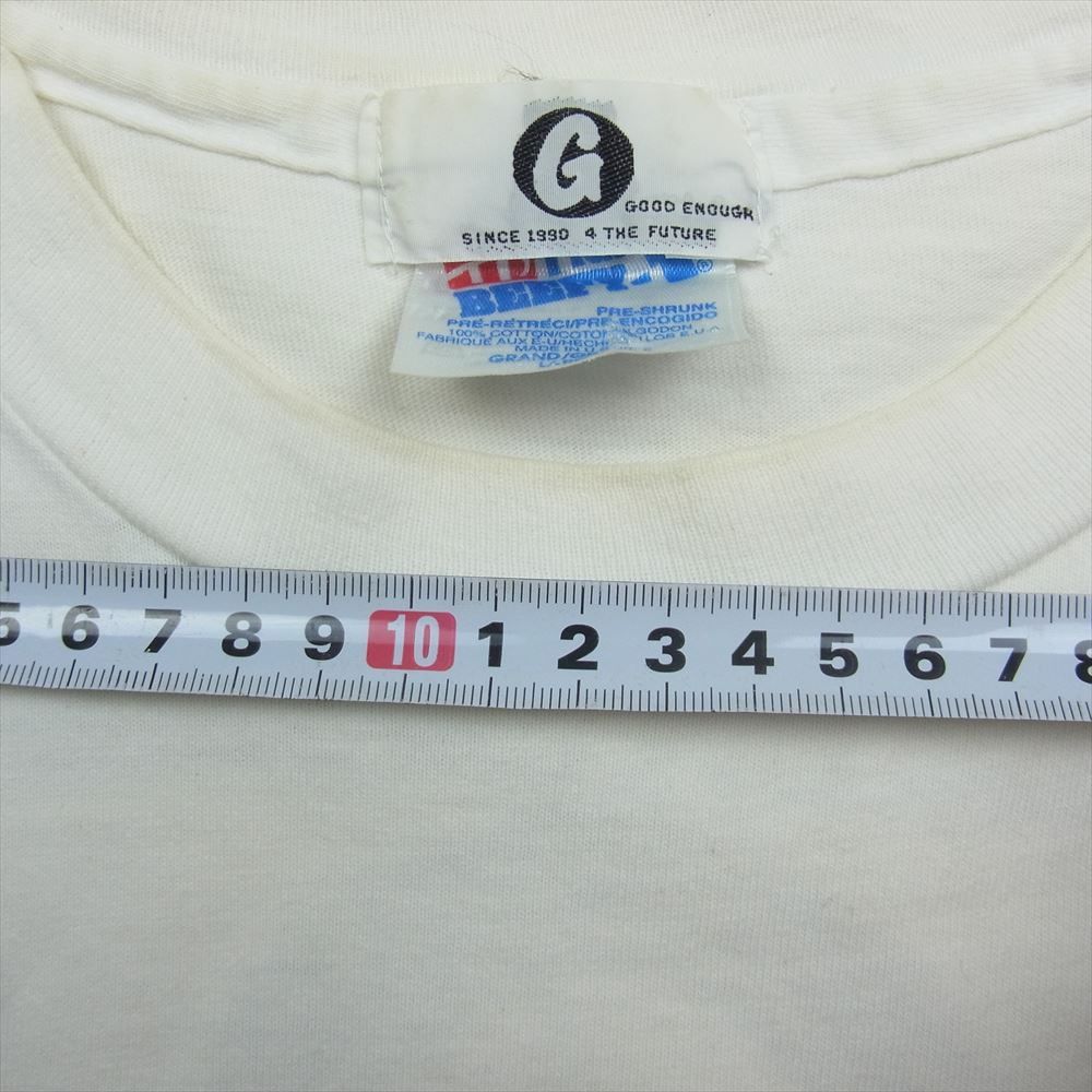 GOODENOUGH グッドイナフ 90s Hanes BEEFY ヘインズ ボディ SUMMER CAMP 半袖 プリント Tシャツ ホワイト系 L【中古】