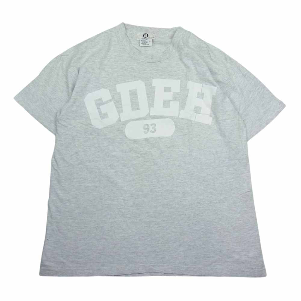 GOODENOUGH グッドイナフ 90s 初期 anvil アンビル ボディ GDEH 93 UNA ロゴ カレッジプリント 半袖 ロゴ Tシャツ  グレー系 L【中古】