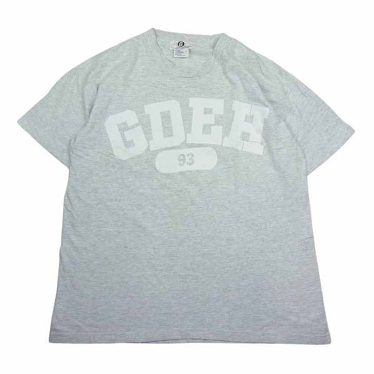 GOODENOUGH グッドイナフ 90s 初期 anvil アンビル ボディ GDEH 93 UNA ロゴ カレッジプリント 半袖 ロゴ Tシャツ  グレー系 L【中古】