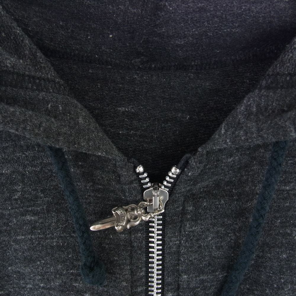 CHROME HEARTS クロムハーツ（原本無） ホースシュー クロス プリント ダガージップ フルジップ パーカー ダークグレー系 S【中古】