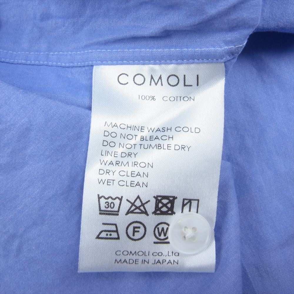 COMOLI コモリ 20AW S03-02001 コットン コモリシャツ 長袖 シャツ ブルー系 2【中古】