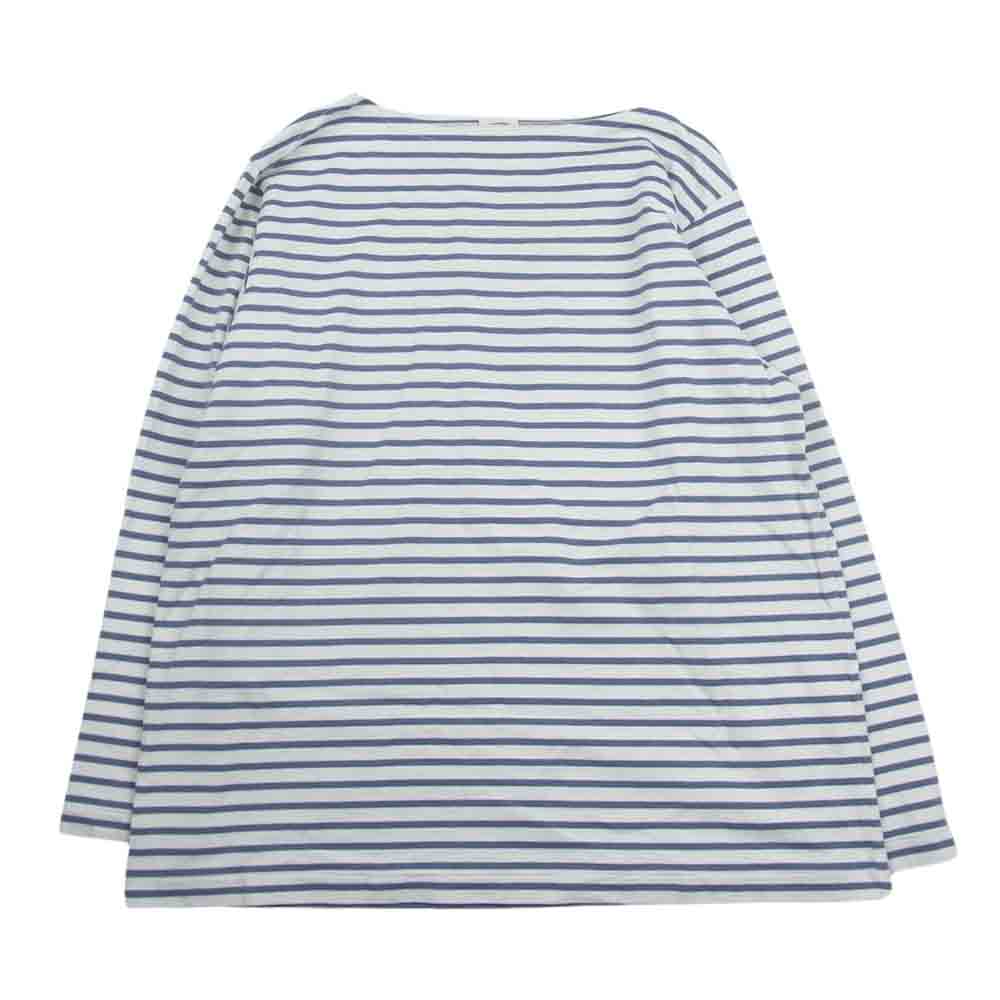 COMOLI コモリ 21ss T01-05017 ボーダー ボー トネック 長袖 Tシャツ パープル系 2【中古】