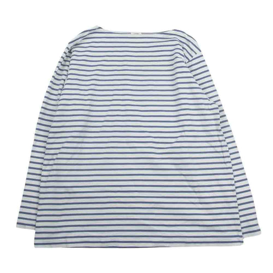 COMOLI コモリ 21ss T01-05017 ボーダー ボー トネック 長袖 Tシャツ パープル系 2【中古】