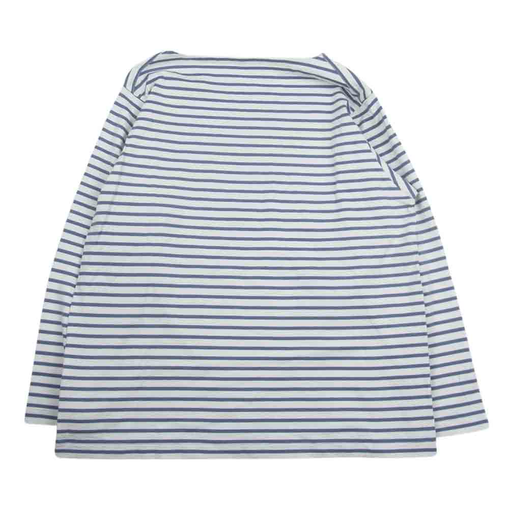 COMOLI コモリ 21ss T01-05017 ボーダー ボー トネック 長袖 Tシャツ パープル系 2【中古】