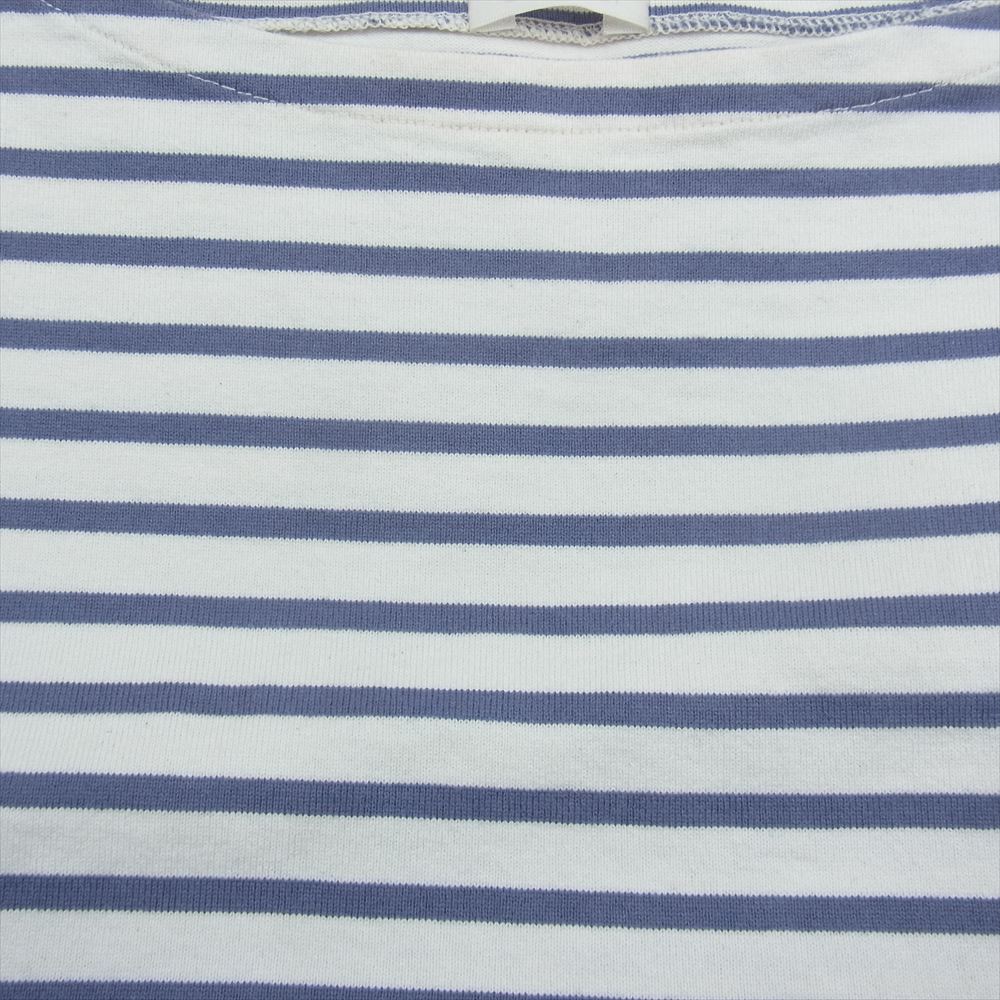 COMOLI コモリ 21ss T01-05017 ボーダー ボー トネック 長袖 Tシャツ パープル系 2【中古】