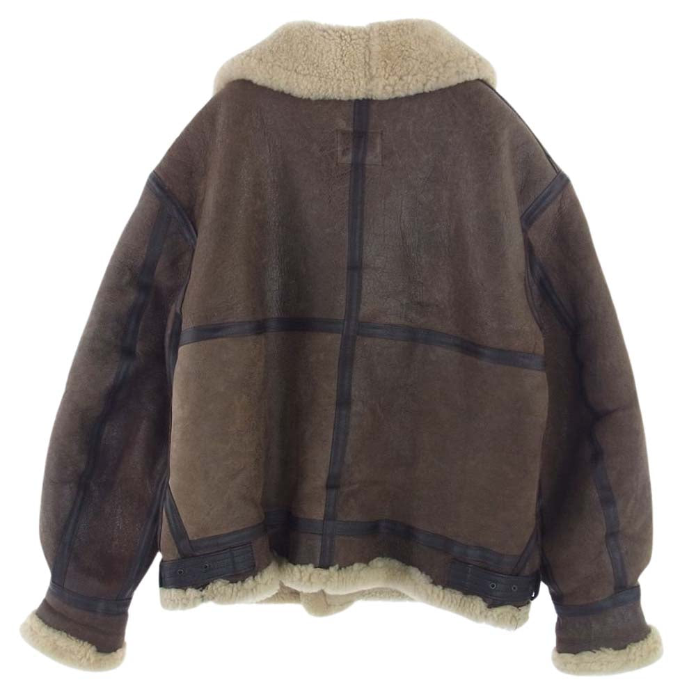 AVIREX アヴィレックス USA製 B-3 シープスキン ムートン ボア フライト ジャケット ブラウン系 42【中古】