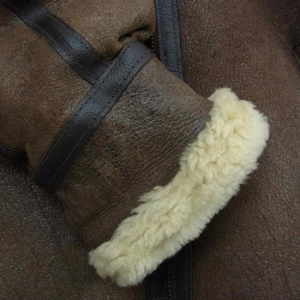 AVIREX アヴィレックス USA製 B-3 シープスキン ムートン ボア フライト ジャケット ブラウン系 42【中古】