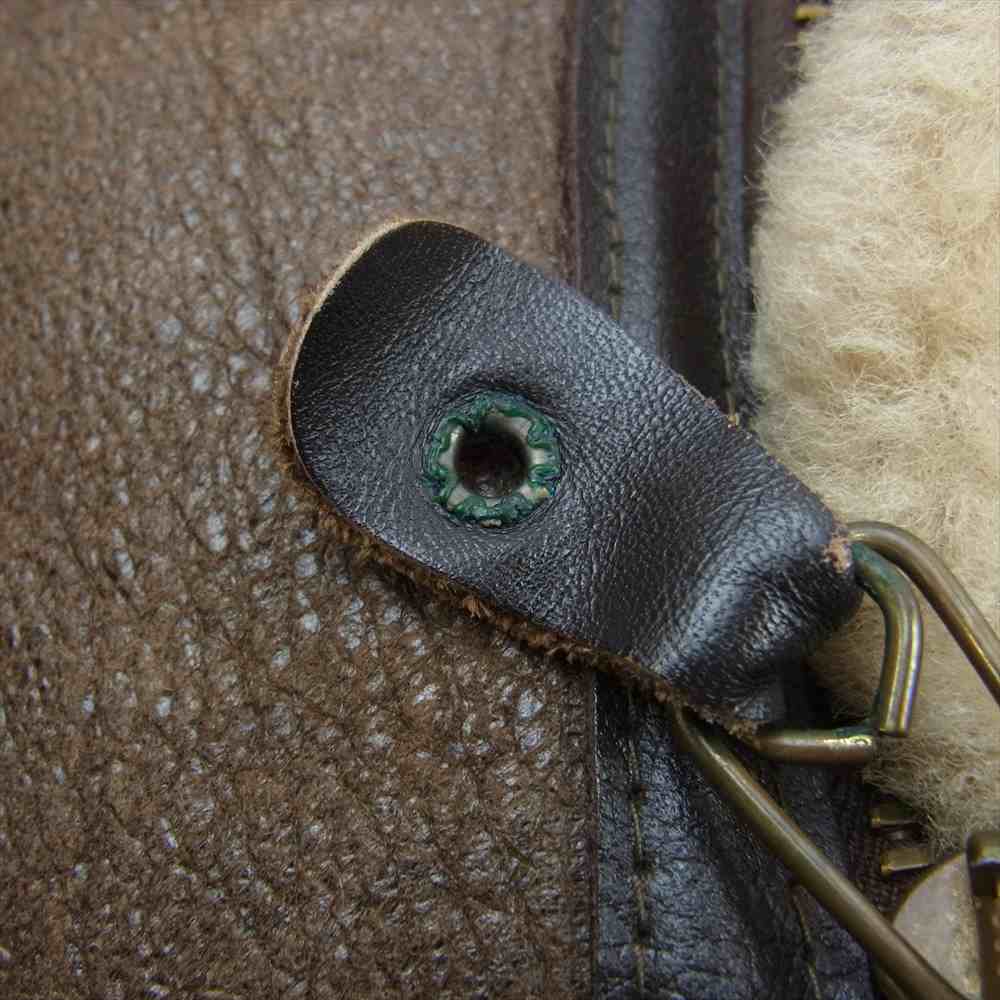 AVIREX アヴィレックス USA製 B-3 シープスキン ムートン ボア フライト ジャケット ブラウン系 42【中古】