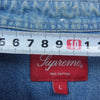 Supreme シュプリーム 21SS Embossed Denim S/S Shirt デニム バックプリント 半袖 シャツ インディゴブルー系 L【中古】