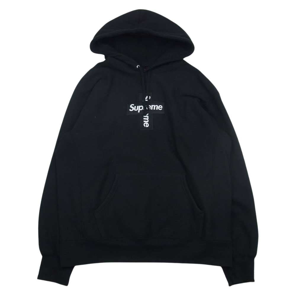Supreme シュプリーム 20AW Cross Box Logo Hooded Sweatshirt クロスボックスロゴ フーディ フーデッド パーカー ブラック系 M【中古】