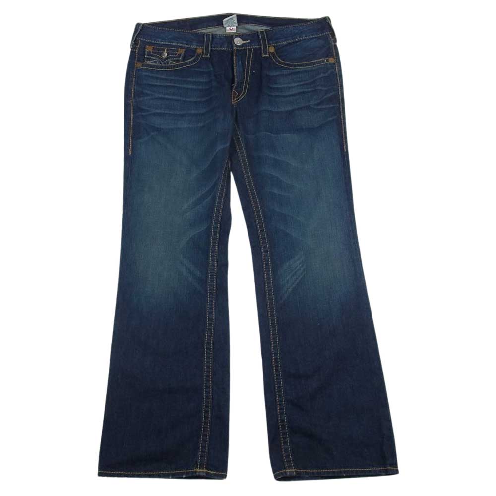 TRUE RELIGION トゥルーレリジョン RICKY BIG T ストレート デニム パンツ インディゴブルー系 34【中古】